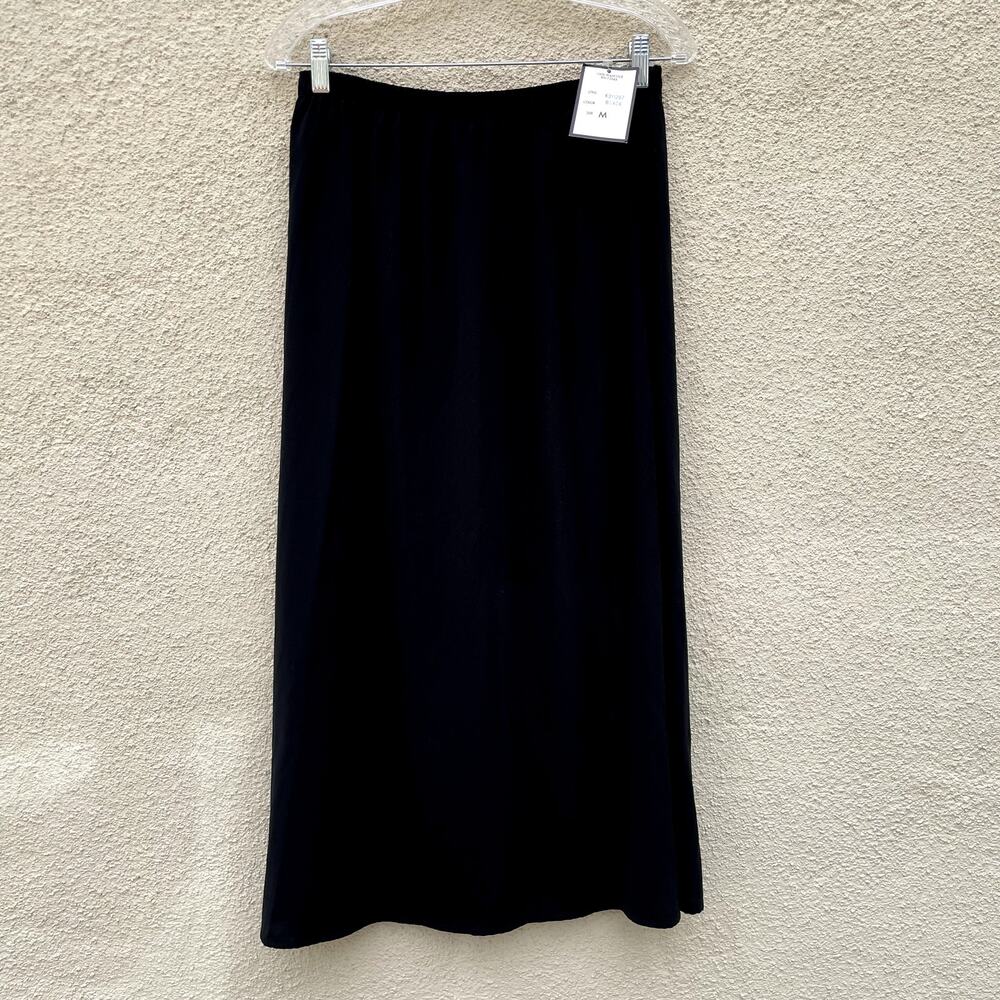 Vintage New Old Stock Black Maxi Skirt M Anna Pull On